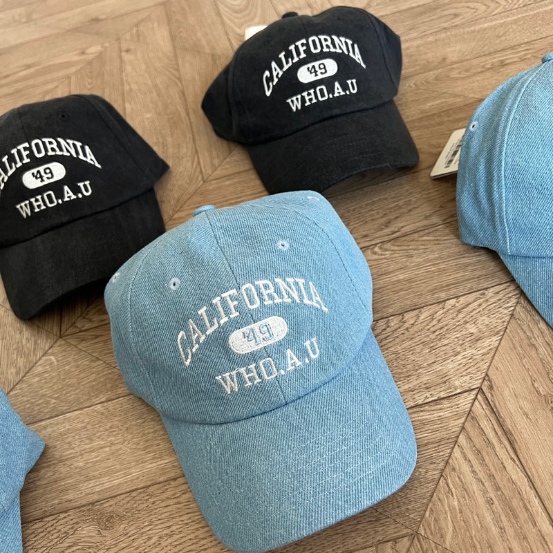 Mũ Lưỡi Trai California Who.au Denim 2 màu xanh - đen