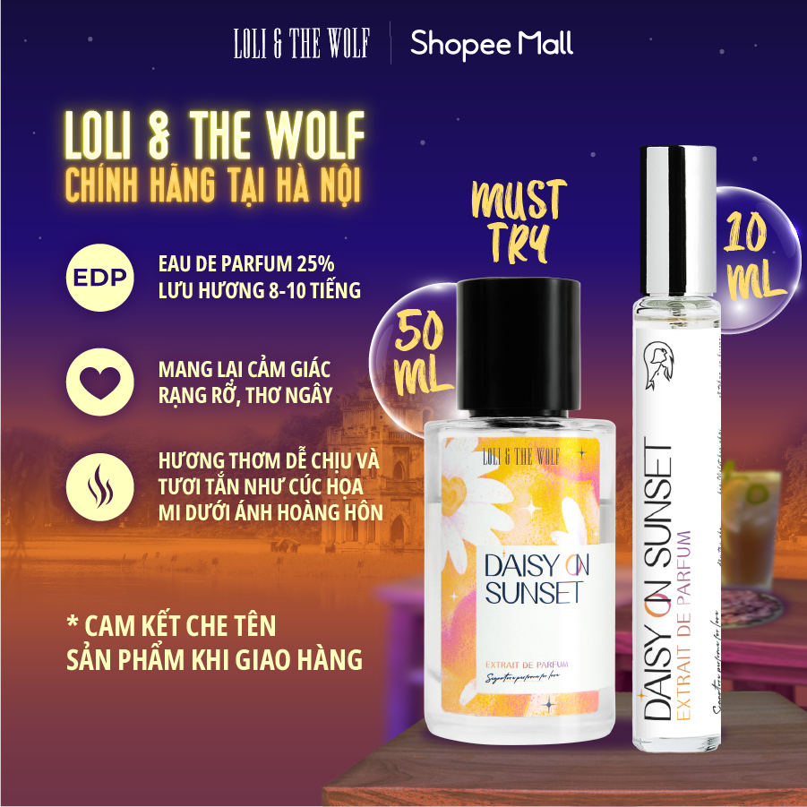 Nước Hoa Nữ Loli & The Wolf On DAISY ON SUNSET Thơm Lâu Hương Thơm Trong Trẻo Ngọt Ngào Chai 10ml/ 50ml