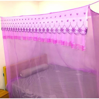 Màn tuyn dây mắc tay 1m2 1m4, 1m6, 1m8, 2m2 - mùng tuyn có cửa ngủ chống muỗi người lớn chất vải lanh thái lạnh