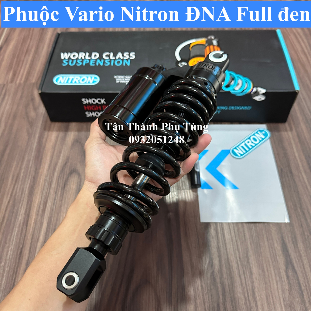 Phuộc Vario Nitron ĐNA chính hãng Full đen , BH 1 năm