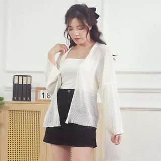 Áo Cadigan Len Mỏng Hottrend Phong Cách Hàn Quốc (Cadigan len lông thỏ)