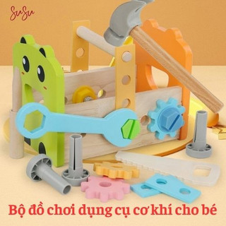 Đồ chơi montessori bộ đồ chơi lắp ráp bằng gỗ dụng cụ cơ khí kỹ thuật gỗ cho bé cho bé tập làm kỹ sư, quà tặng cho bé