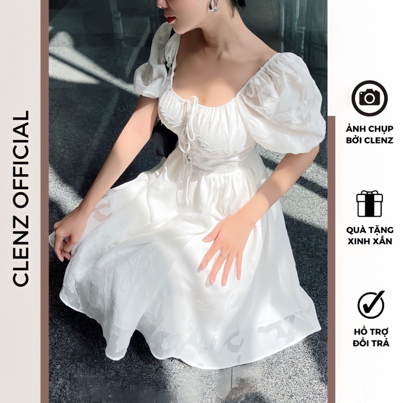 Đầm hoa tay phồng dễ thương có size XS Bigsize D08