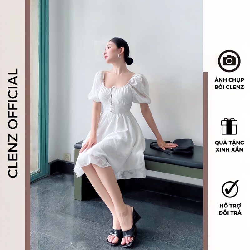 Đầm hoa tay phồng dễ thương có size XS Bigsize D08