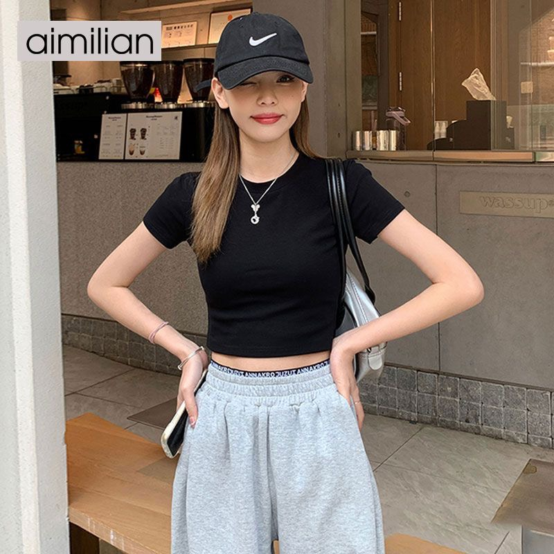 Áo Croptop Thun Tăm Trơn Ôm Body