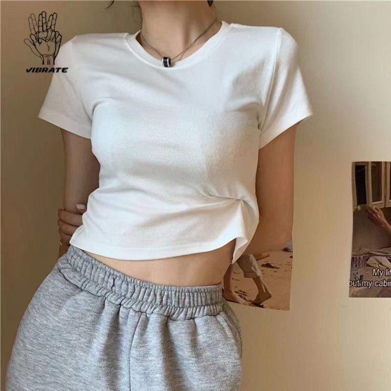 Áo Croptop Thun Tăm Trơn Ôm Body