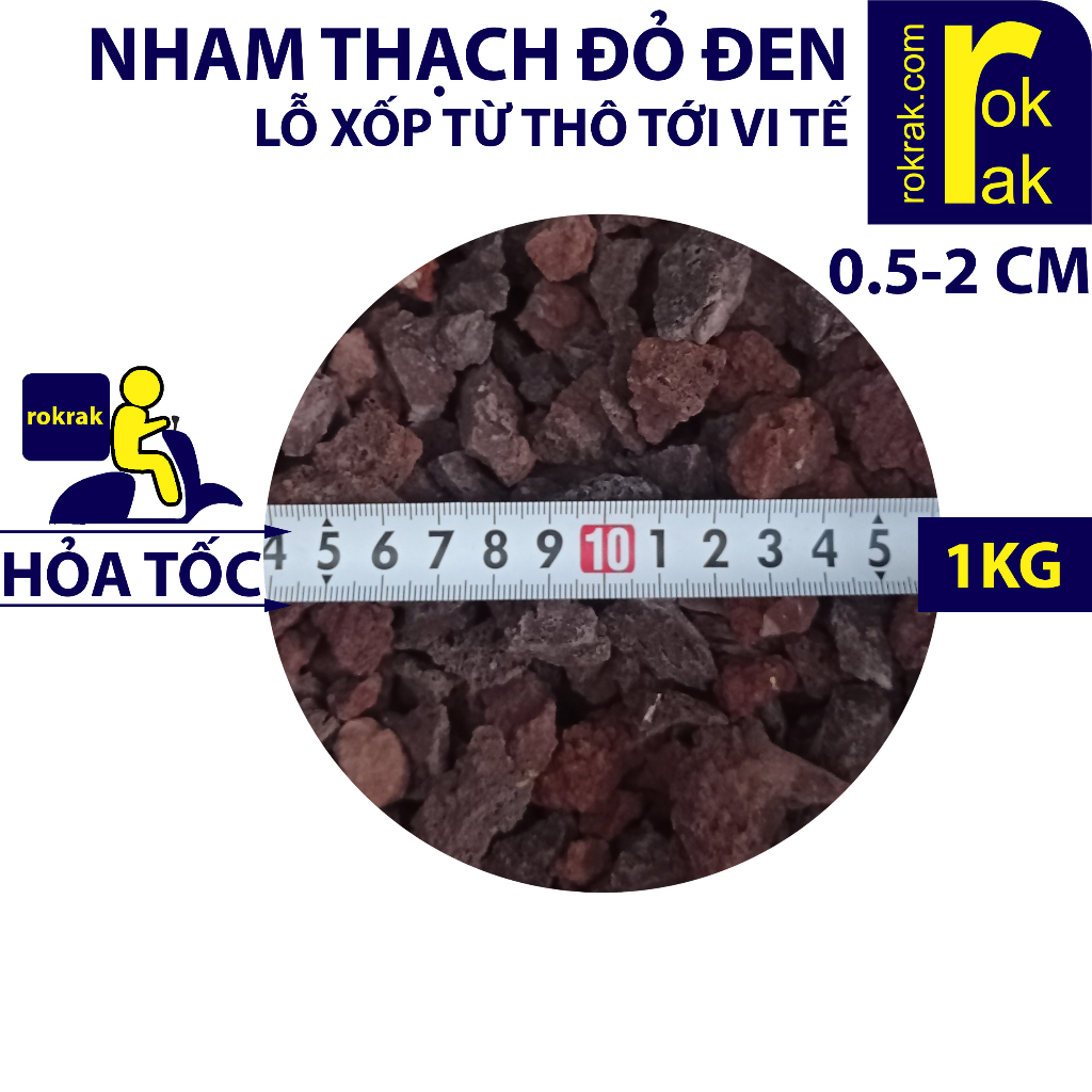 Nham thạch Đỏ Đen lọc nước hồ cá gói 1Kg nuôi vi sinh