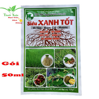 Phân bón lá đạm cá - humic chế phẩm sinh học siêu xanh tốt dùng rau màu và cây trồng công nghiệp gói 50ml