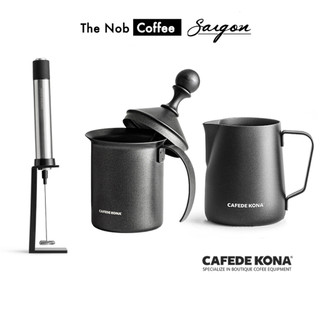 Combo đánh bọt sữa và rót sữa Cafede Kona | Chuyên pha Cappuccino và Latte