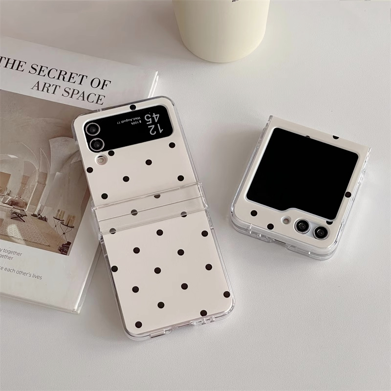 Case Ốp Lưng chấm bi Đơn Giản Thanh Lịch cho Dòng Máy Samsung Galaxy Z Flip 3/4/5 và Oppo Find N2