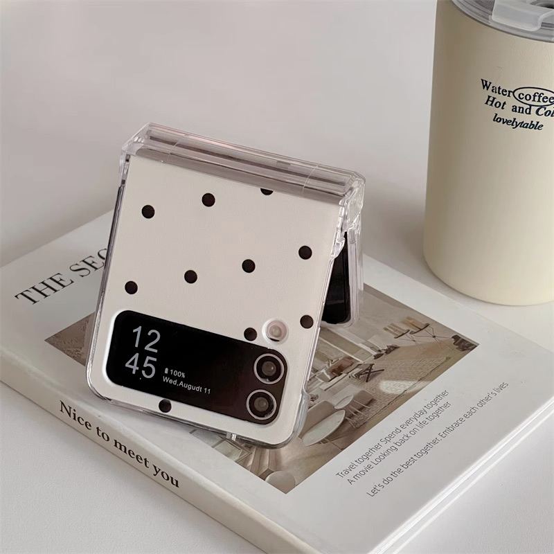 Case Ốp Lưng chấm bi Đơn Giản Thanh Lịch cho Dòng Máy Samsung Galaxy Z Flip 3/4/5 và Oppo Find N2