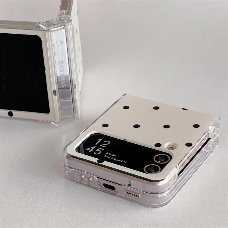 Case Ốp Lưng chấm bi Đơn Giản Thanh Lịch cho Dòng Máy Samsung Galaxy Z Flip 3/4/5 và Oppo Find N2