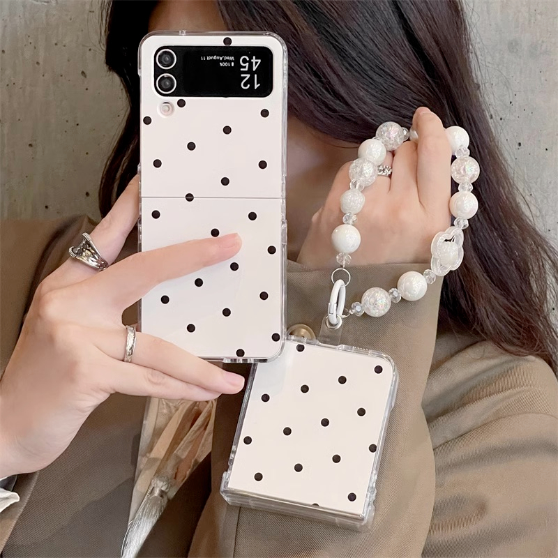 Case Ốp Lưng chấm bi Đơn Giản Thanh Lịch cho Dòng Máy Samsung Galaxy Z Flip 3/4/5 và Oppo Find N2