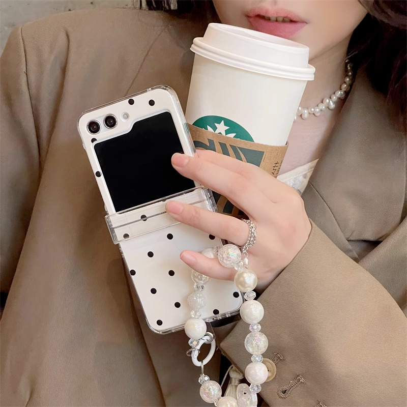 Case Ốp Lưng chấm bi Đơn Giản Thanh Lịch cho Dòng Máy Samsung Galaxy Z Flip 3/4/5 và Oppo Find N2