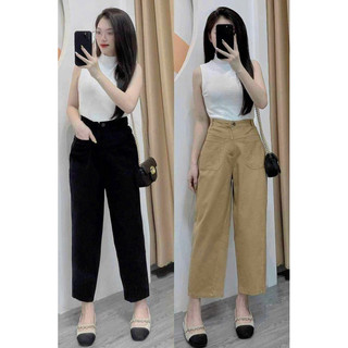 Quần kaki ống suông một cúc