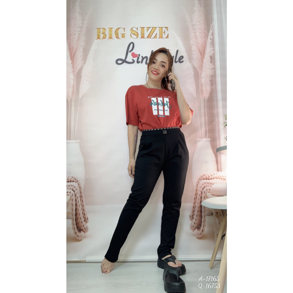 Quần tây dài BIGSIZE Lưng Thun ống đứng Logo K 16753