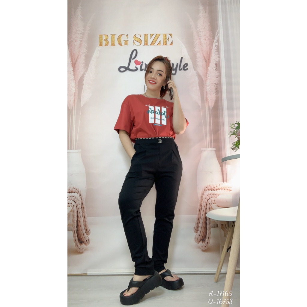 Quần tây dài BIGSIZE Lưng Thun ống đứng Logo K 16753