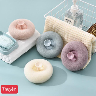 Miếng Bông Tắm Tạo Bọt Tẩy Da Chết Gắn Tường Tiện Lợi
