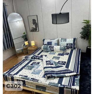Drap cotton 100% , ga trải giường cao cấp chuẩn LOGO CTY vải dày mát thấm hút mồ hôi , mẫu thư pháp xám