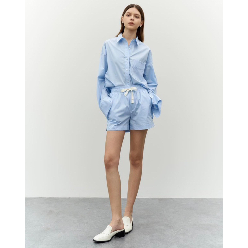 Sét áo sơ mi + short lưng thun zara