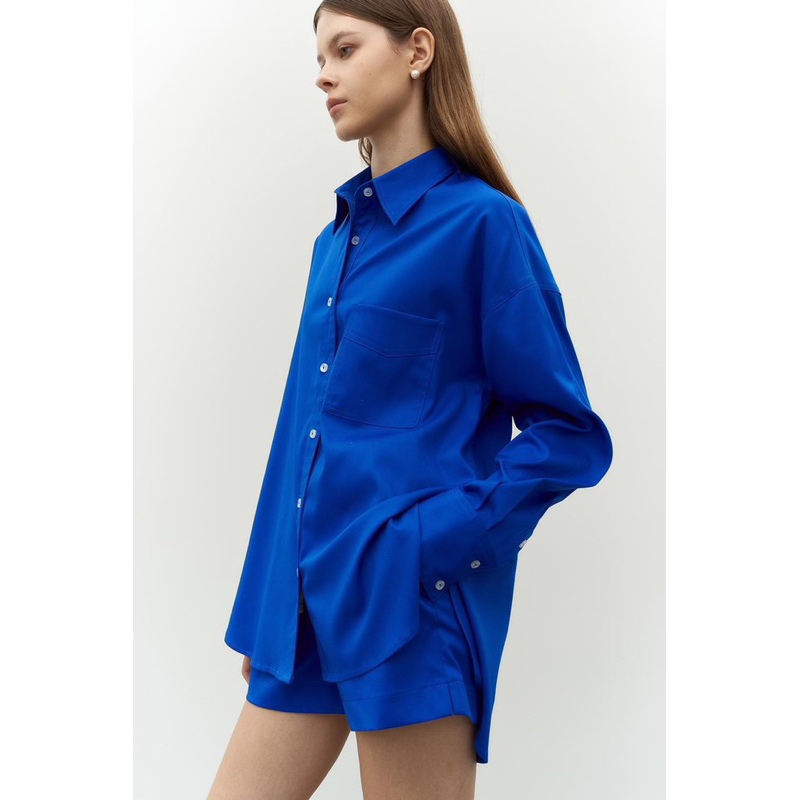 Sét áo sơ mi + short lưng thun zara