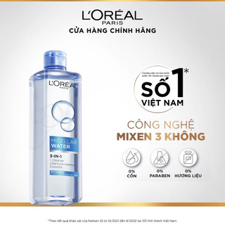 Nước tẩy trang và làm sạch sâu 3-in-1 L'Oreal Paris Micellar Water 400ml