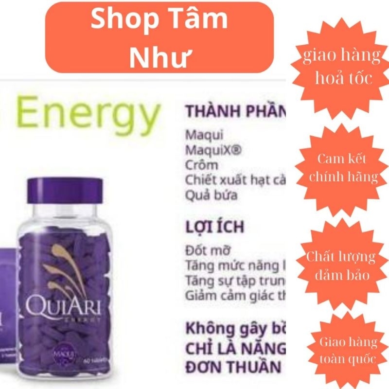 Quiari Energy Viên Uống Đốt Mỡ Thừa Giảm Cân An Toàn Hiệu Quả