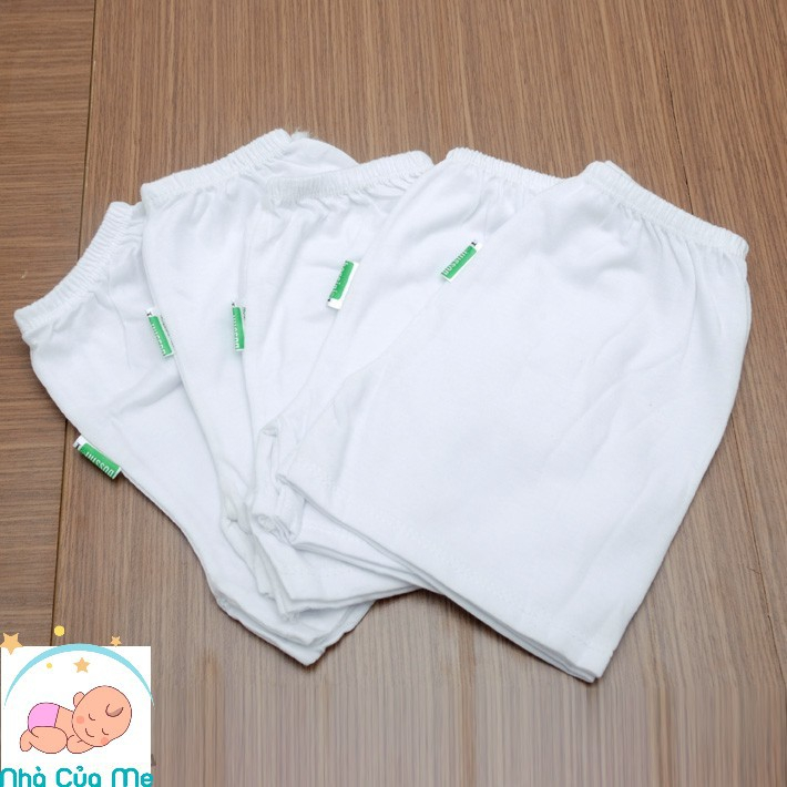 Set 5 quần đùi trắng cotton cho bé 4~ 32kg