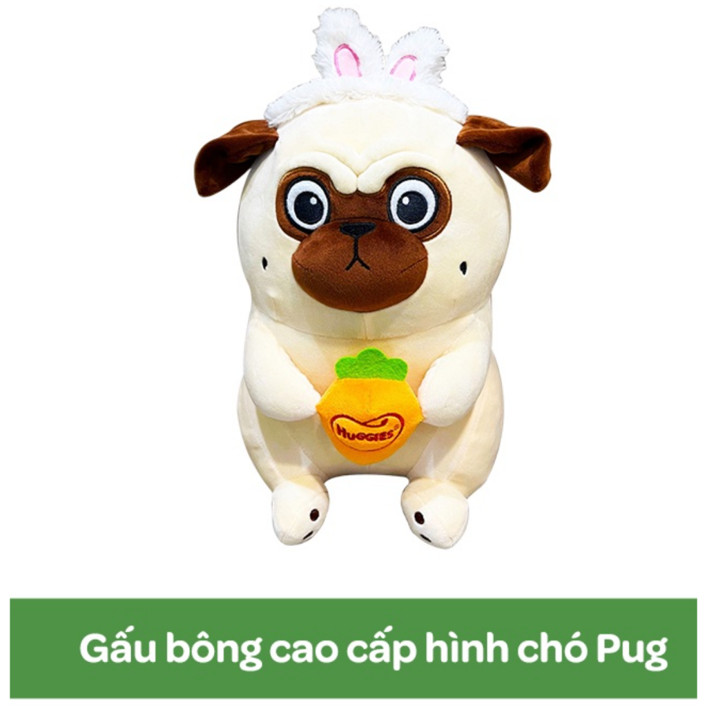 Gấu bông cao cấp hình chó Pug Huggies