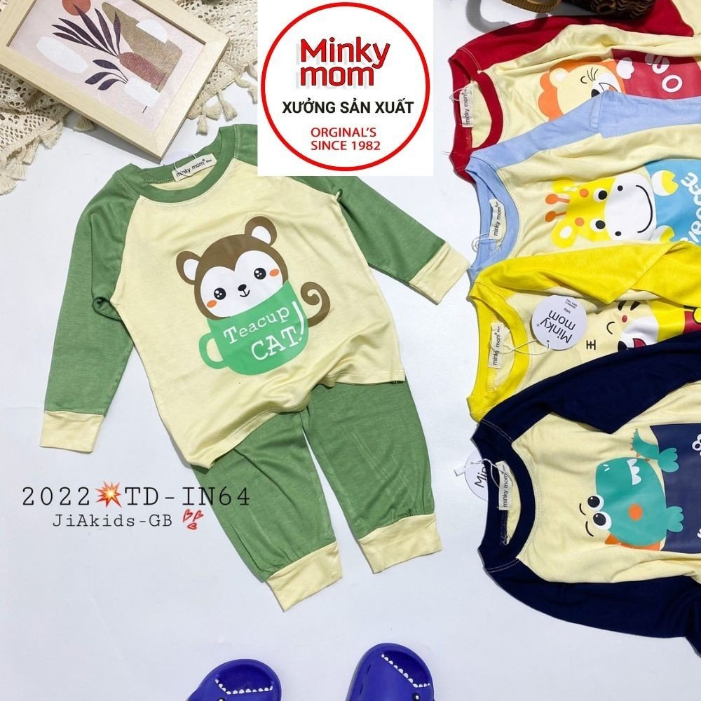 Bộ Dài Tay Cho Bé LDD46 Đồ Bộ Thun Lạnh Cao Cấp Mềm Mịn Thoáng Mát Hàng Chuẩn Loại 1 MINKY MOM Dễ Chịu, Thoải Mái Cho Bé