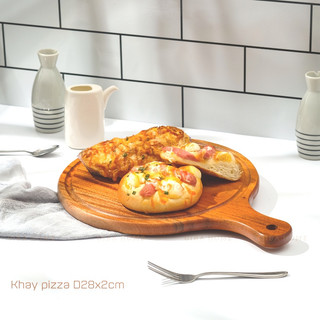  Thớt gỗ có tay cầm decor Thớt gỗ đựng bánh pizza cho quán ăn nhà hàng thớt gỗ nhà bếp 