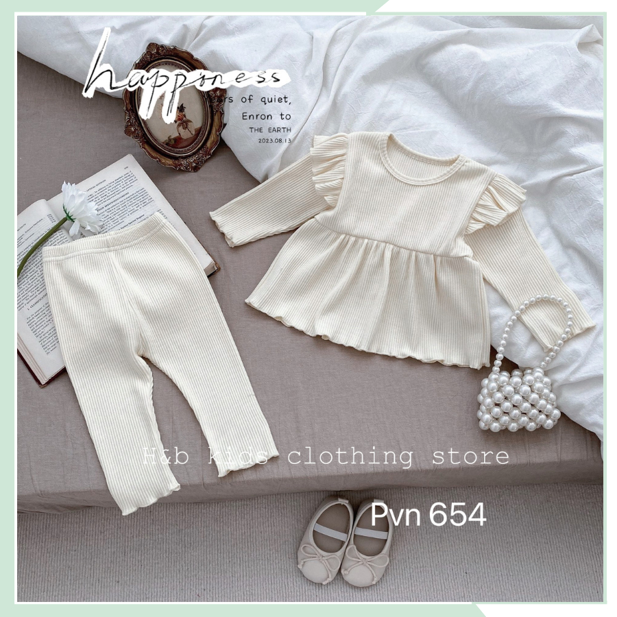 Đồ bộ thu đông cho bé gái, set đồ ngủ dài tay thun mềm bộ pijama mặc nhà cho bé BBG91