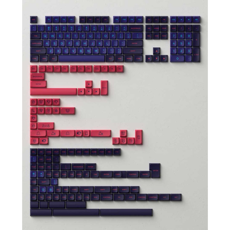 Keycap Akko MDA Neon profile bàn phím cơ nhiều nút cân nhiều layout - Polabe Store