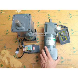 Motor hộp số giảm tốc 90w 220vol, tặng hộp điều chỉnh tua, đảo chiều, nhông đầu trục, tiết kiệm điện năng