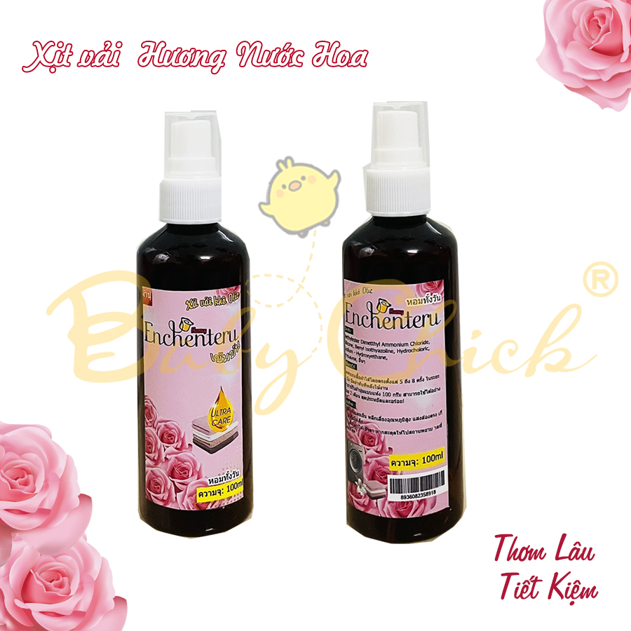 Set 2 chai Xịt vải khô - hương nước hoa Enchateur - xịt quần áo thơm ngát lưu hương 100ml - xả vải khô thái lan