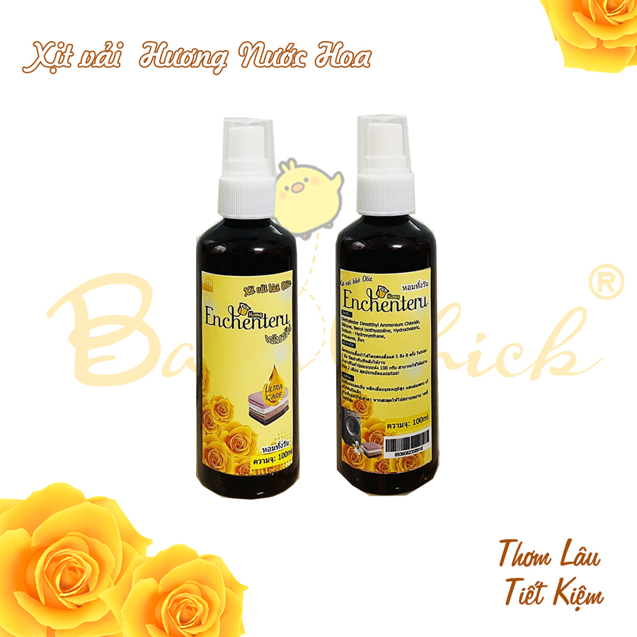 Set 2 chai Xịt vải khô - hương nước hoa Enchateur - xịt quần áo thơm ngát lưu hương 100ml - xả vải khô thái lan