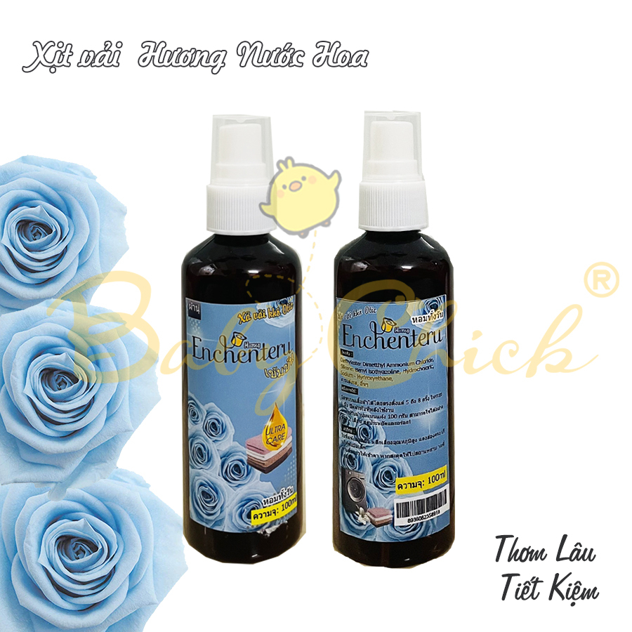 Set 2 chai Xịt vải khô - hương nước hoa Enchateur - xịt quần áo thơm ngát lưu hương 100ml - xả vải khô thái lan