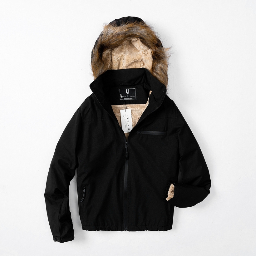 Áo Gió Mũ Lông LK DENIM - Mũ có viền lông chắn sương, Chất gió chống nước dày dặn, Lông nguyên tấm lót full áo siêu ấm