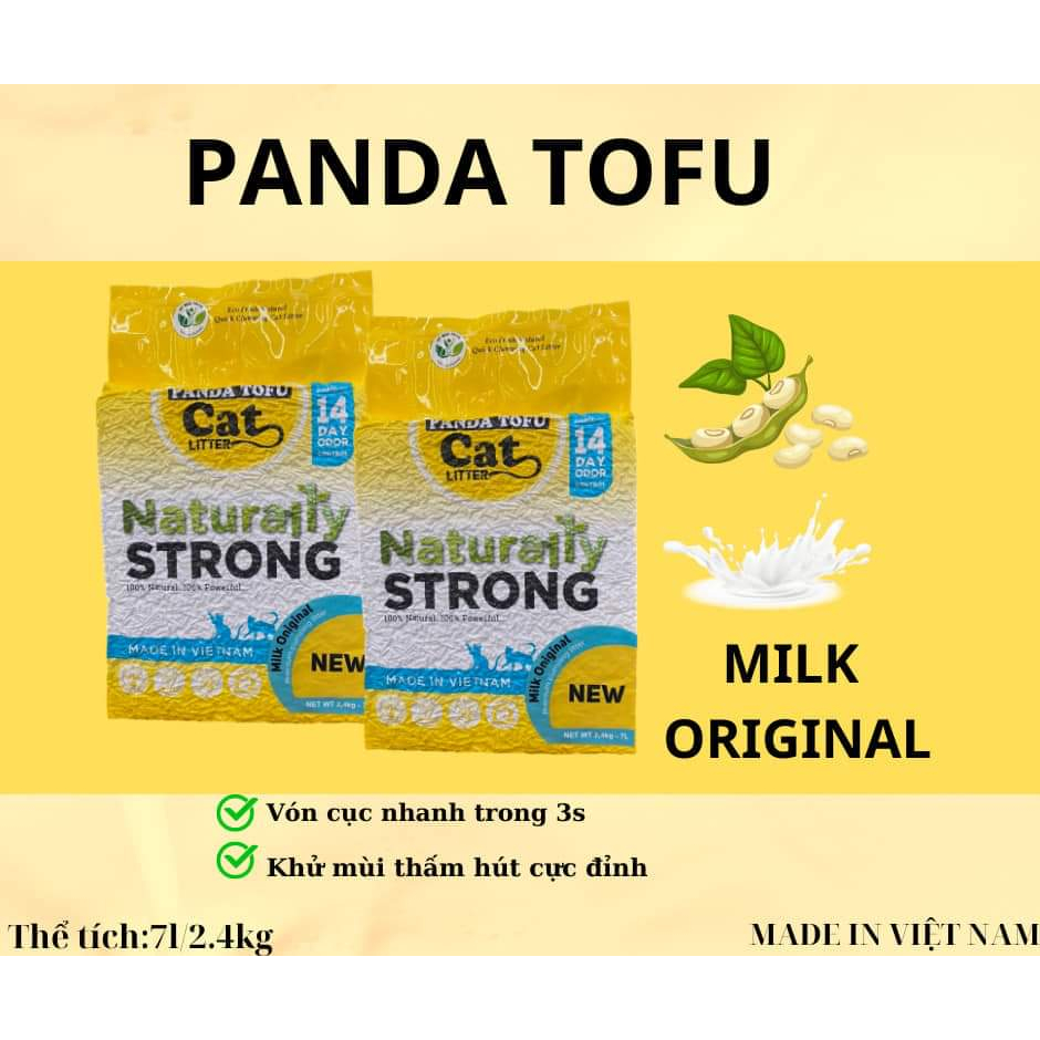 "Cát Đậu Nành PanDa Tofu Hàng Việt Nam Chất Lượng Cao Gói 2.4kg/7L | Tiết Kiệm Giá Rẻ, Vón Tốt