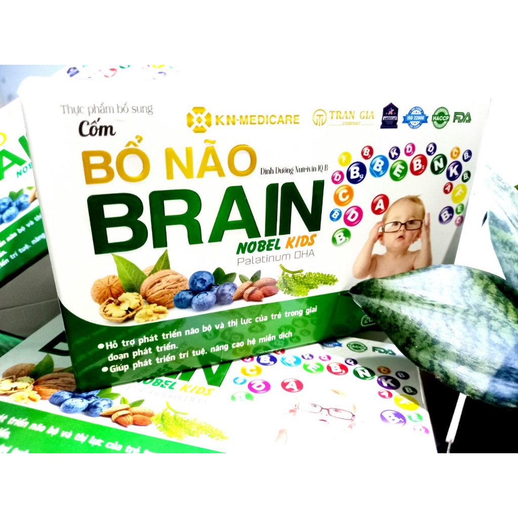 Cốm Bổ Não dinh dưỡng Trẻ Em Brain Nobel Kids bổ não, tăng thị lực, tăng cường miễn dịch, óc chó, việt quất, chùm ngây