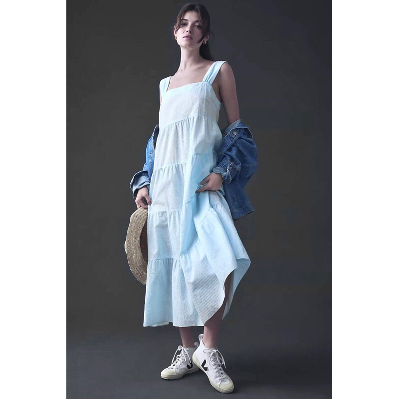 Váy maxi ráp tầng xuất dư xịn