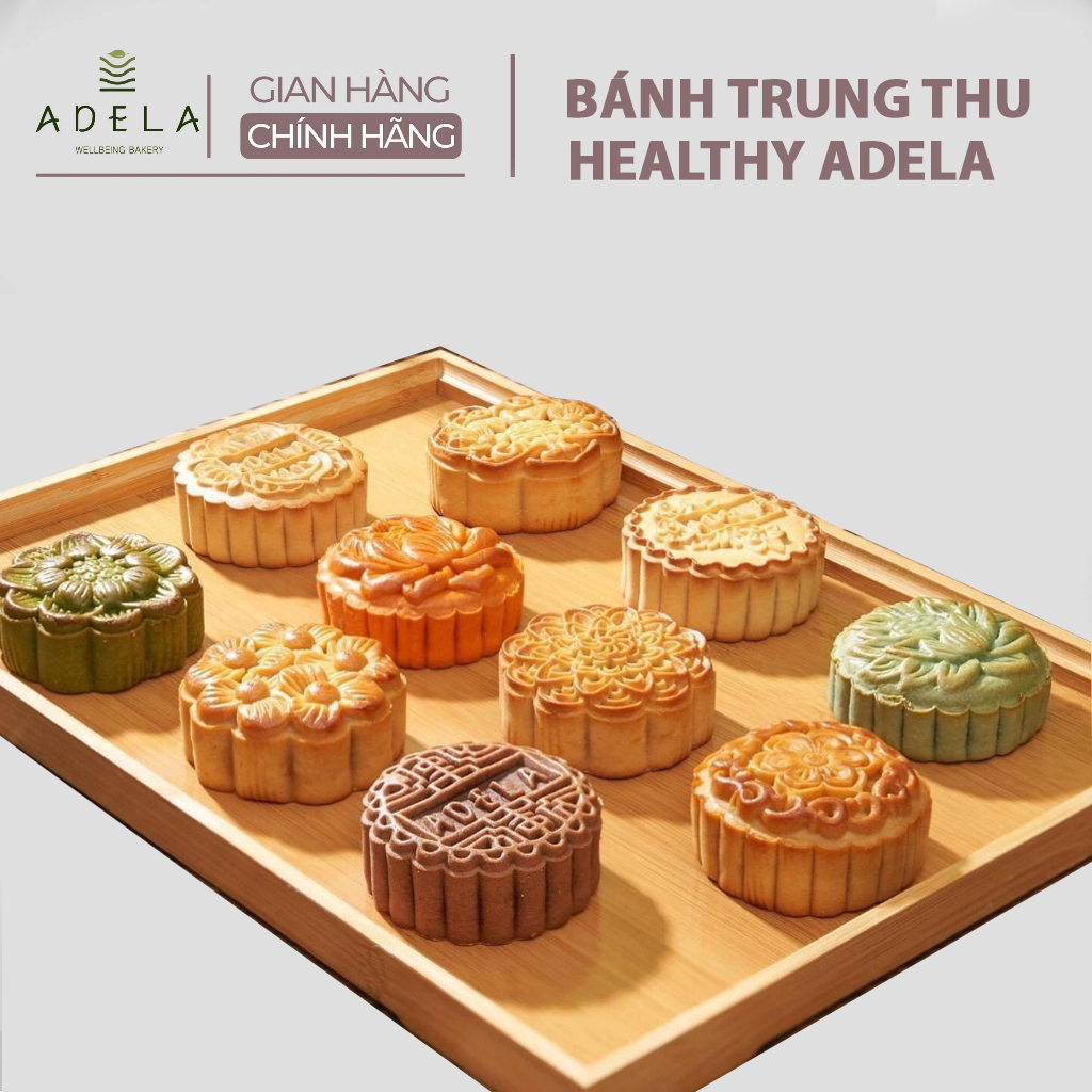 Bánh trung thu healthy ADELA ít ngọt không đường, không phẩm màu, nhiều vị 125gr