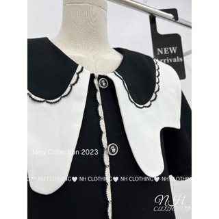 Váy cổ phối viền ren sm