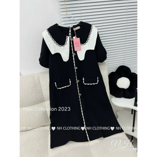 Váy cổ phối viền ren sm