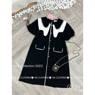 Váy cổ phối viền ren sm