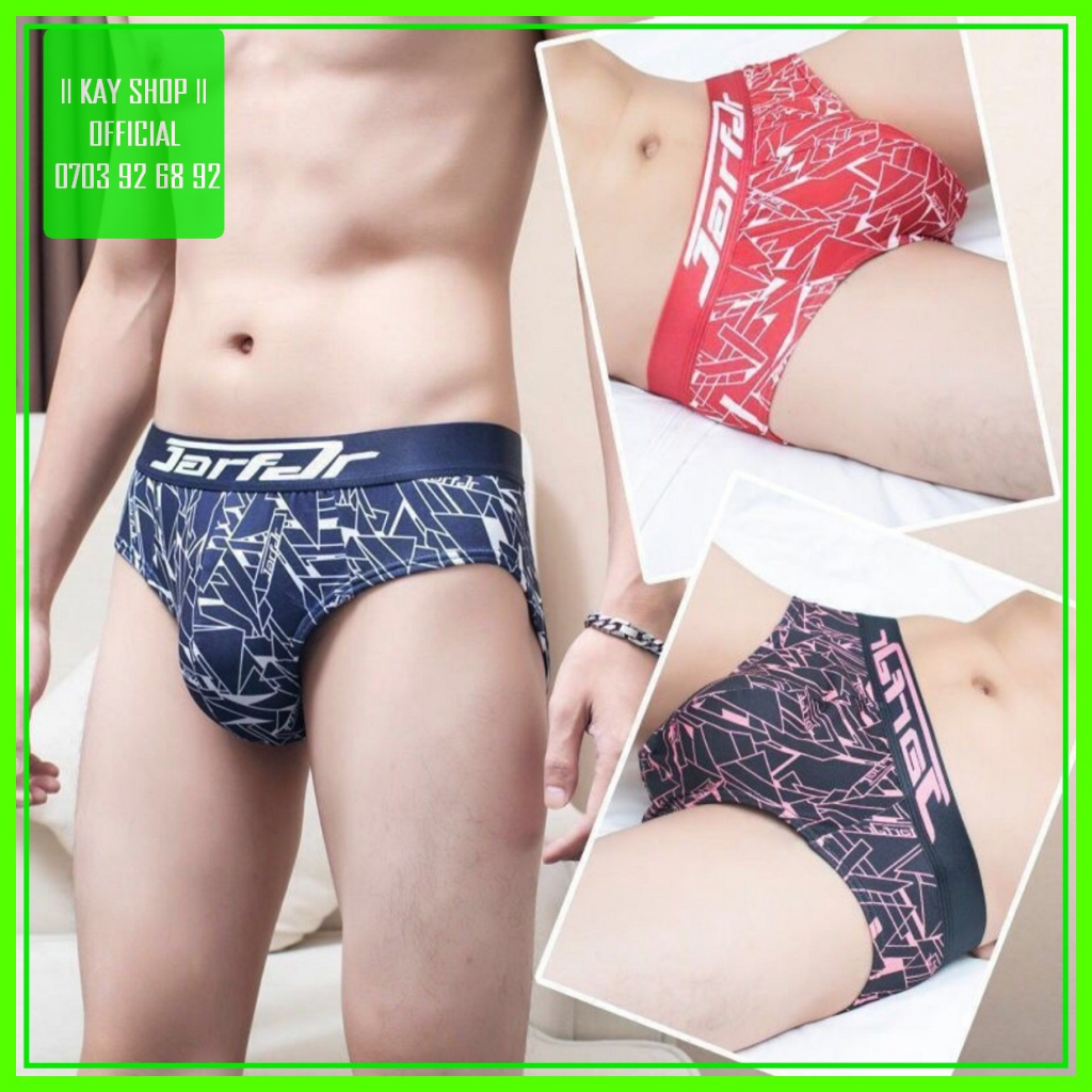 Quần lót nam tam giác thun lạnh hoa văn hình học - Quần sịp nam ôm mông căng tròn đẹp mặc mát mẻ