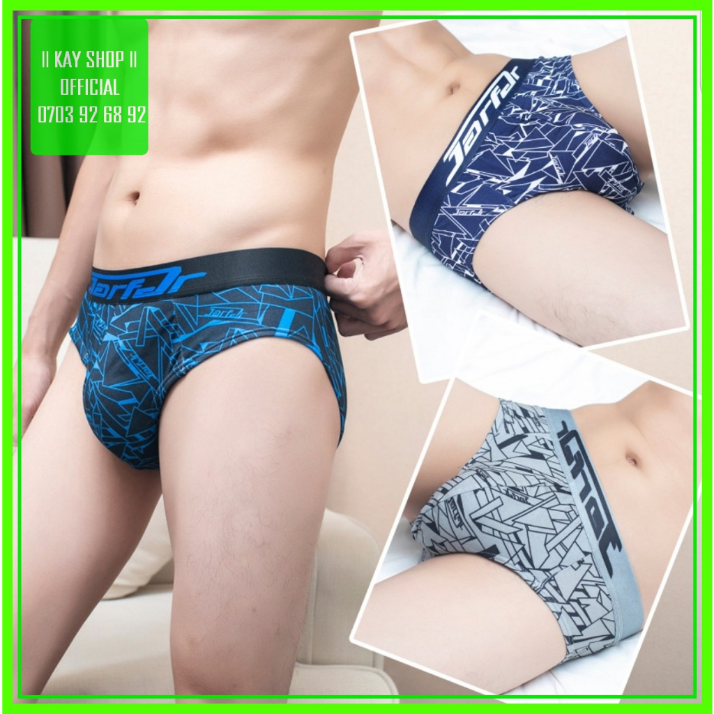 Quần lót nam tam giác thun lạnh hoa văn hình học - Quần sịp nam ôm mông căng tròn đẹp mặc mát mẻ