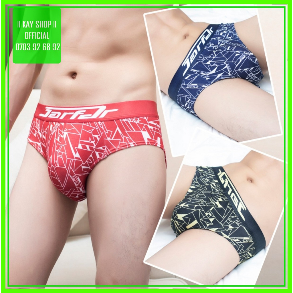 Quần lót nam tam giác thun lạnh hoa văn hình học - Quần sịp nam ôm mông căng tròn đẹp mặc mát mẻ