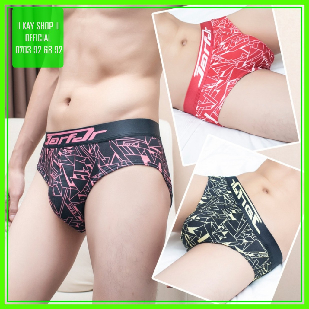 Quần lót nam tam giác thun lạnh hoa văn hình học - Quần sịp nam ôm mông căng tròn đẹp mặc mát mẻ