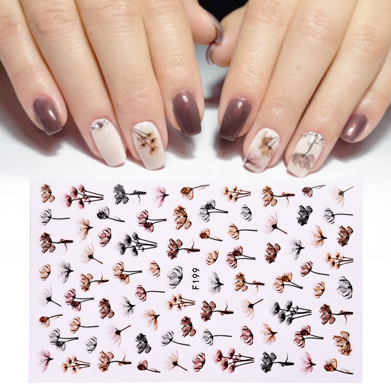 Sticker hoa 3D trang trí móng nail 0956